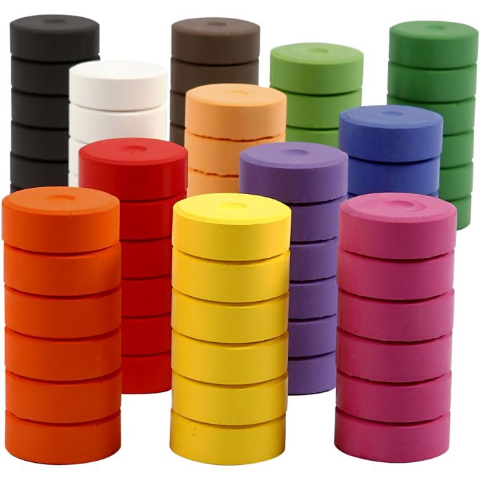 Vannfarger, H: 16 mm, dia. 44 mm, refill, 72 stk./ 1 pk.