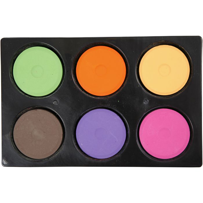 Vannfarger, H: 19 mm, dia. 57 mm, suppl. farger, 1 pk.