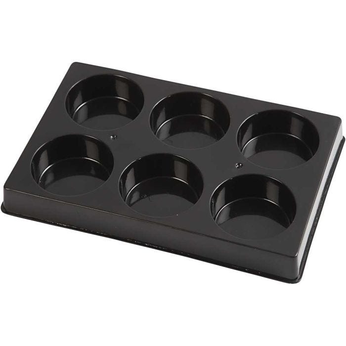 Palett til vannfarge, dia. 44 mm, str. 11x16 cm, svart, 1 stk.