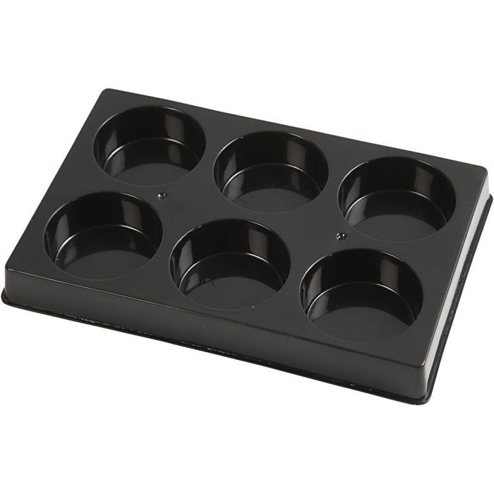 Palett til vannfarge, dia. 57 mm, str. 15x21 cm, svart, 1 stk.