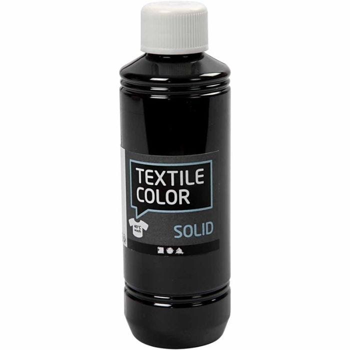 Tekstilfarge, dekkende, svart, 250 ml/ 1 fl.
