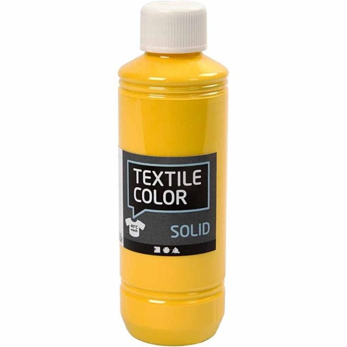 Tekstilfarge, dekkende, gul, 250 ml/ 1 fl.