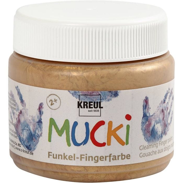 Mucki Fingermaling, metallgull, 150ml/ 1 boks
