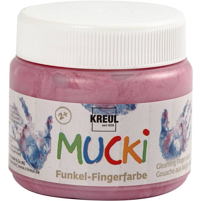 Mucki Fingermaling, metallic rosa, 150ml/ 1 boks