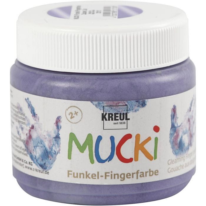 Mucki Fingermaling, metallic lilla, 150ml/ 1 boks