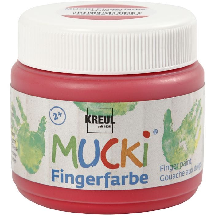 Mucki Fingermaling, rød, 150 ml/ 1 boks
