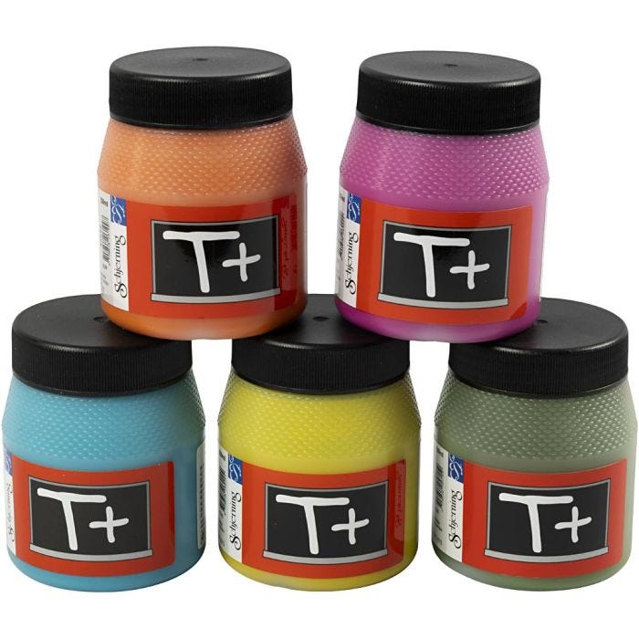 Tavlemaling, ass. farger, 5x250 ml/ 1 pk.