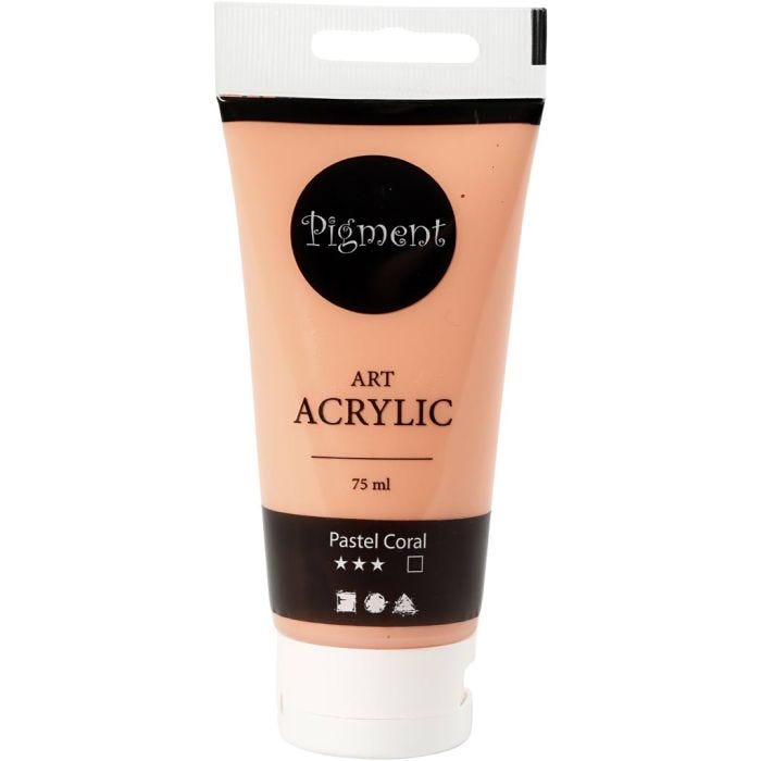 Akrylmaling, halvblank, dekkende, lys pulver, 75 ml/ 1 fl.
