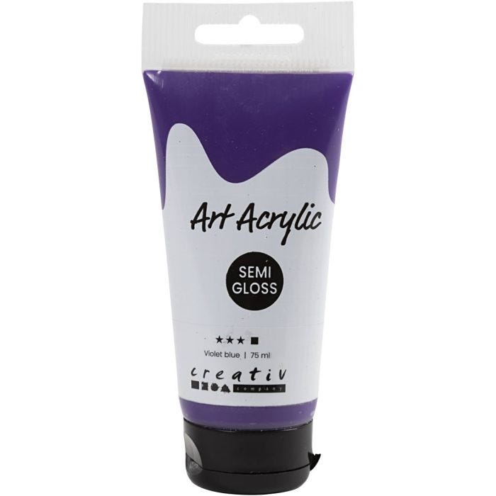 Akrylmaling, halvblank, dekkende, violet blue, 75 ml/ 1 fl.