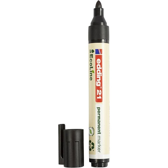 Edding EcoLine sprittusj, nr. 21, strek 1,5-3 mm, svart, 1 stk.