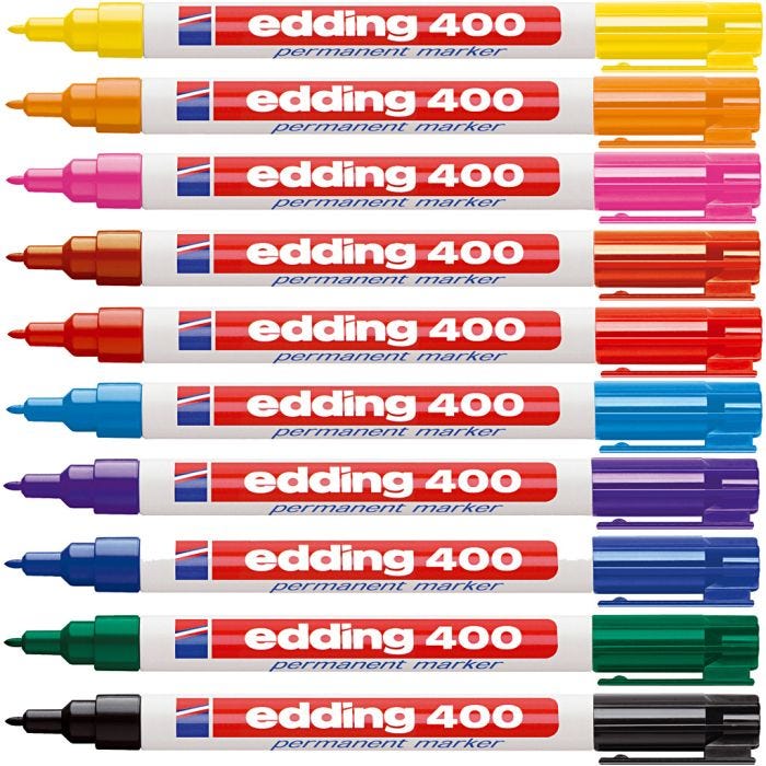 Edding Markers 400, strek 1 mm, ass. farger, 10 stk./ 1 pk.