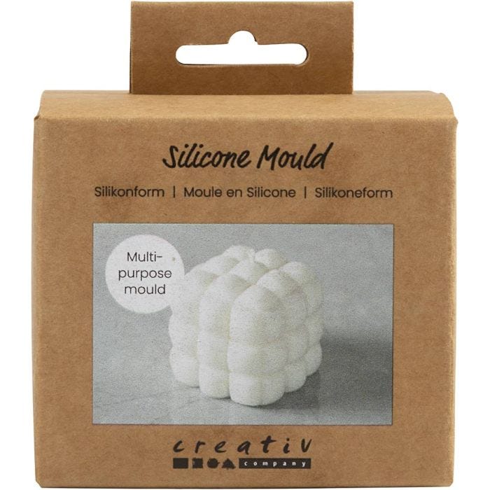 Silikonform , Boblefirkant, H: 5 cm, dia. 6 cm, B: 6 cm, 1 stk./ 1 pk.