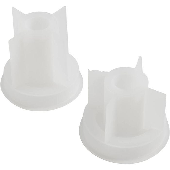 Silikonform, Lysestaker, H: 5,8+7,5 cm, dia. 7,5 cm, B: 2-2,5 cm, matt transparent, 2 stk./ 1 pk.