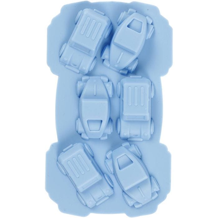 Silikonform, biler, H: 2,5 cm, L: 3 cm, B: 4,5 cm, 12,5 ml, 1 stk.