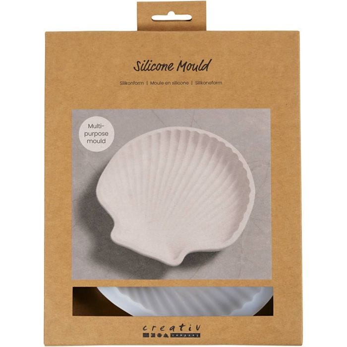 Silikonform, Muslingskall, H: 2,5 cm, L: 14,5 cm, B: 14 cm, 1 stk.