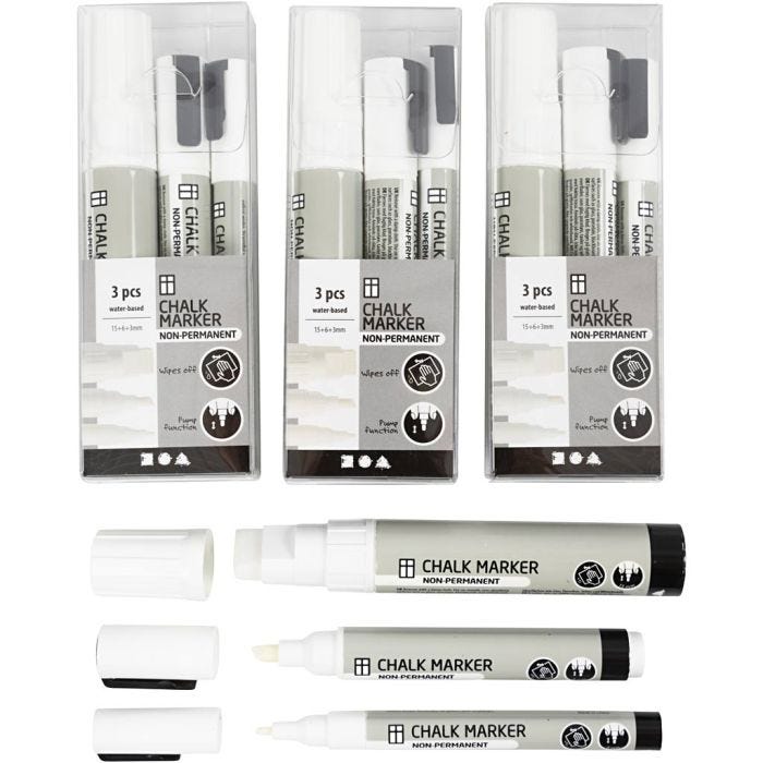 Chalk Markers, 12 stk./ 1 pk.