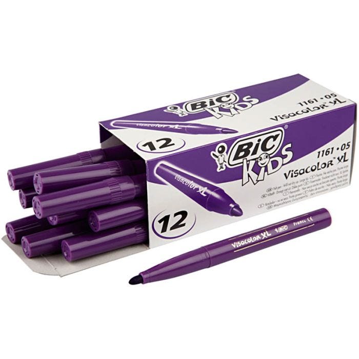BIC Visa Color Tusj, strek 3 mm, mørk lilla, 12 stk./ 1 pk.