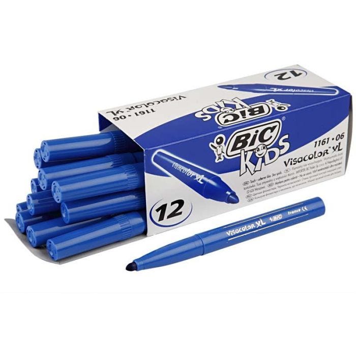 BIC Visa Color Tusj, strek 3 mm, mørk blå, 12 stk./ 1 pk.