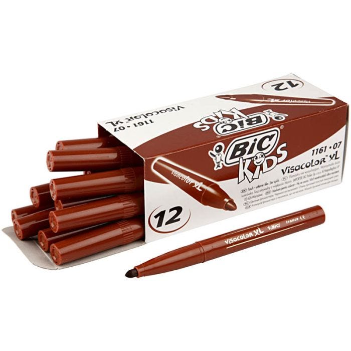 BIC Visa Color Tusj, strek 3 mm, mellombrun, 12 stk./ 1 pk.