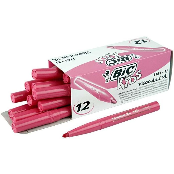 BIC Visa Color Tusj, strek 3 mm, pink, 12 stk./ 1 pk.
