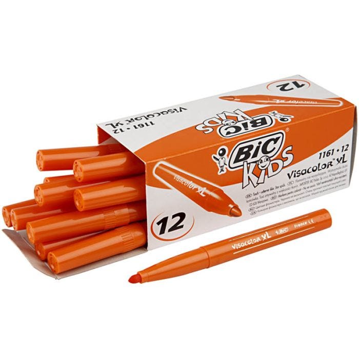BIC Visa Color Tusj, strek 3 mm, mellomorange, 12 stk./ 1 pk.