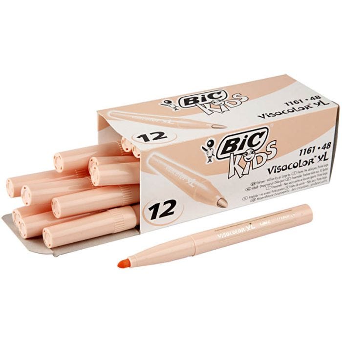 BIC Visa Color Tusj, strek 3 mm, lys pulver, 12 stk./ 1 pk.