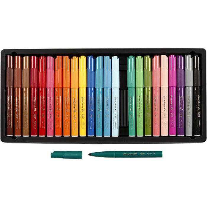 BIC Visa Color Tusj, strek 3 mm, ass. farger, 24 stk./ 1 pk.