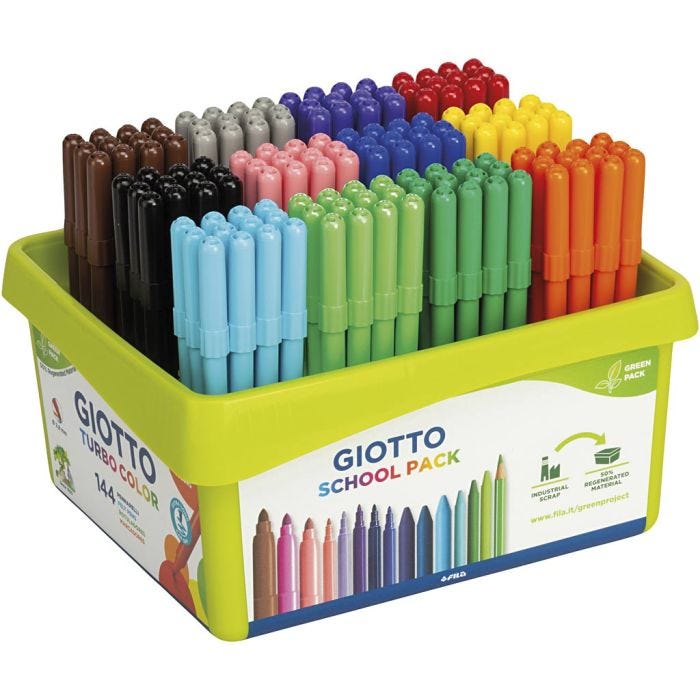 GIOTTO-tusjer, strek 2,8 mm, ass. farger, 12x12 stk./ 1 pk.