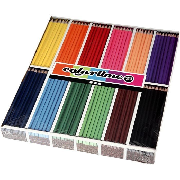 Colortime Fargeblyanter, L: 17,45 cm, mine 3 mm, ass. farger, 12x24 stk./ 1 pk.