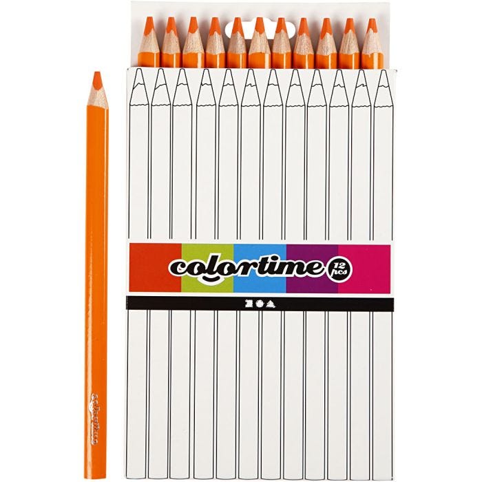 Fargeblyanter, L: 17,45 cm, mine 5 mm, JUMBO, orange, 12 stk./ 1 pk.