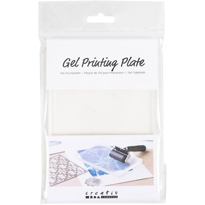 Geltrykkplate, str. 12,7x17,8x1 cm, matt transparent, 1 stk.
