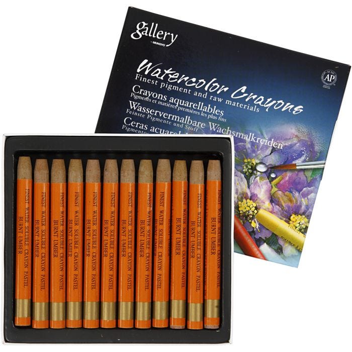 Gallery Akvarell, L: 9,3 cm, orange, 12 stk./ 1 pk.