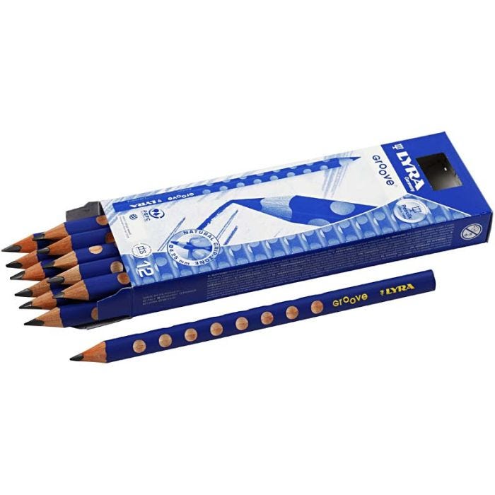 Groove Graphite blyant, dia. 10 mm, B, mine 4,25 mm, 12 stk./ 1 pk.