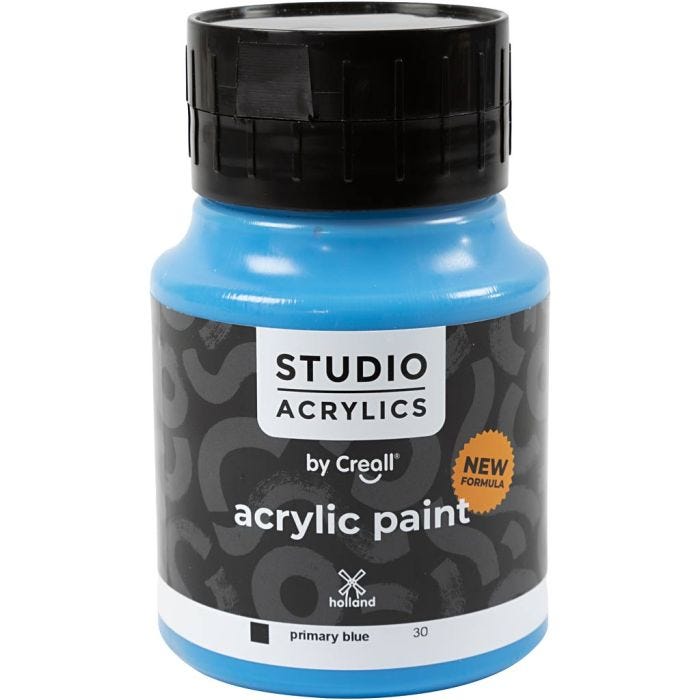 Creall Studio Akrylmaling, dekkende, primary blue (30), 500 ml/ 1 fl.