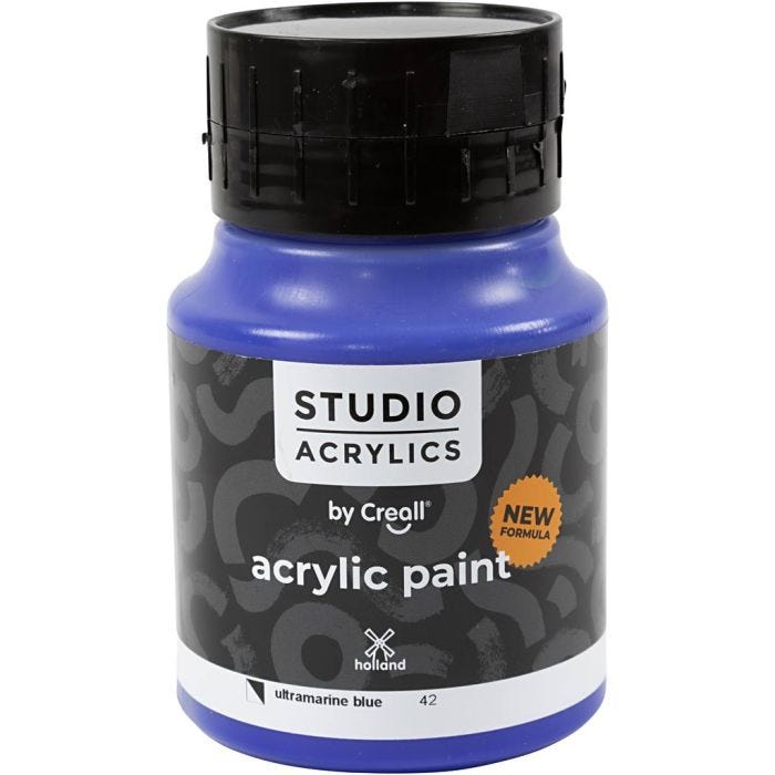 Creall Studio Akrylmaling, semi opaque, ultramarine blue (42), 500 ml/ 1 fl.