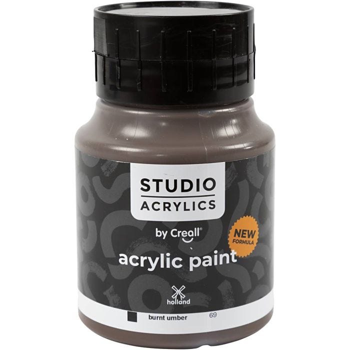 Creall Studio Akrylmaling, dekkende, burnt umber (69), 500 ml/ 1 fl.