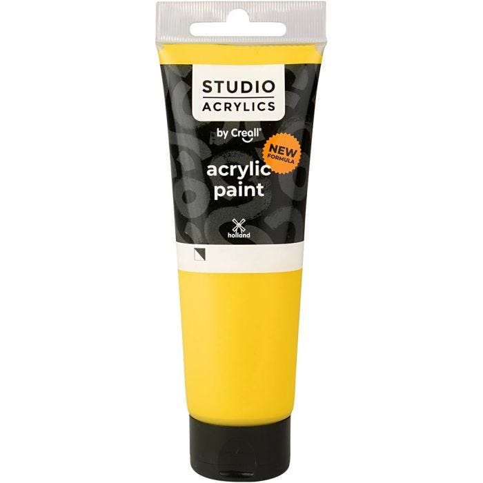 Creall Studio Akrylmaling, semi opaque, primary yellow (06), 120 ml/ 1 fl.