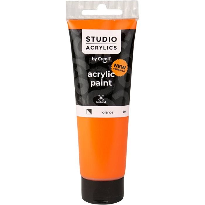 Creall Studio Akrylmaling, semi opaque, orange (09), 120 ml/ 1 fl.