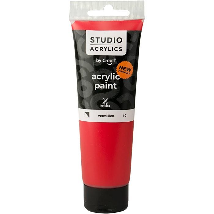 Creall Studio Akrylmaling, semi opaque, vermillion (10), 120 ml/ 1 fl.