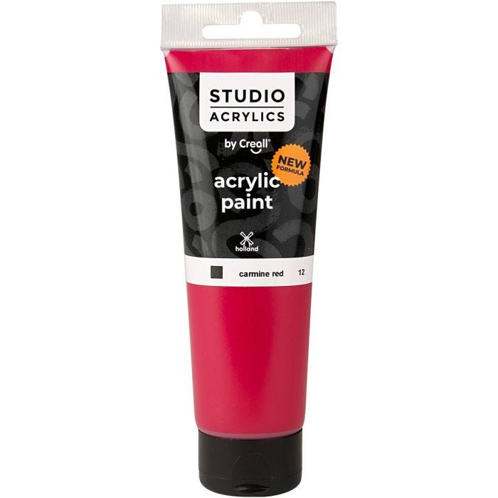 Creall Studio Akrylmaling, dekkende, carmine red (12), 120 ml/ 1 fl.