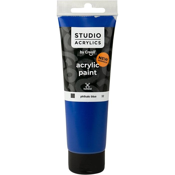 Creall Studio Akrylmaling, dekkende, phtalo blue (32), 120 ml/ 1 fl.