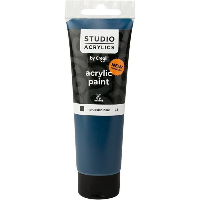 Creall Studio Akrylmaling, dekkende, prussian blue (34), 120 ml/ 1 fl.