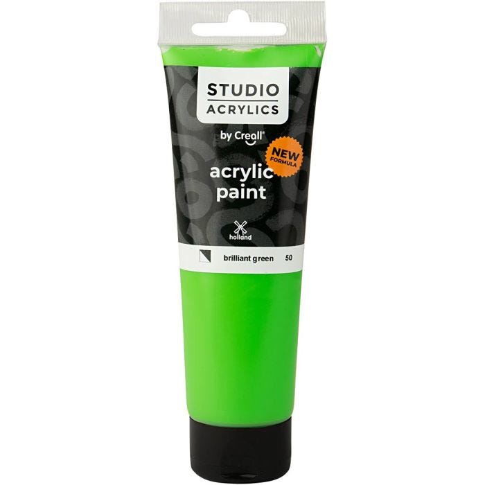 Creall Studio Akrylmaling, semi opaque, brilliant green (50), 120 ml/ 1 fl.