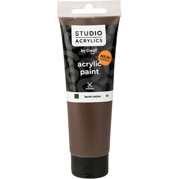 Creall Studio Akrylmaling, dekkende, burnt umber (69), 120 ml/ 1 fl.