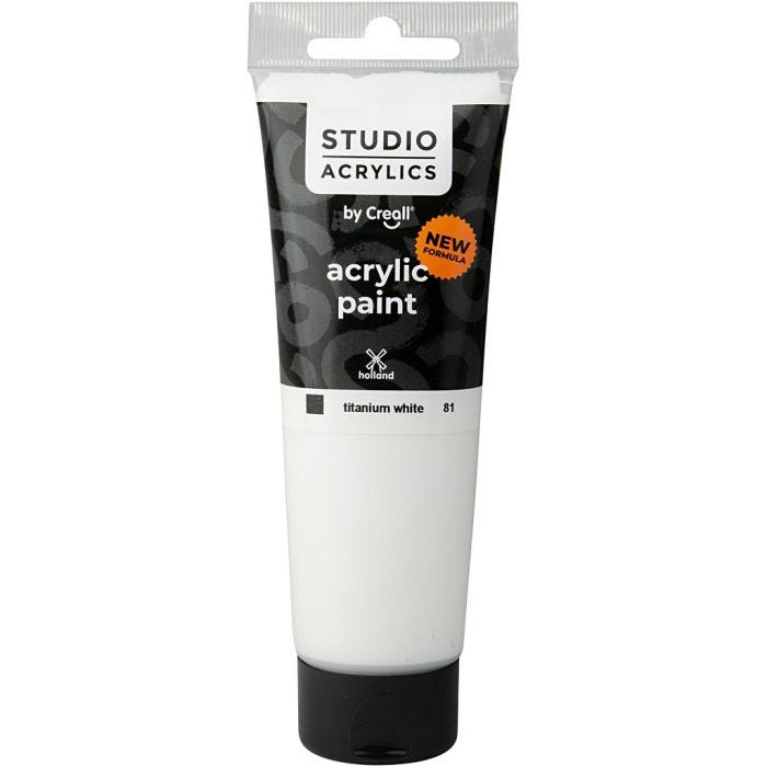 Creall Studio Akrylmaling, dekkende, white (81), 120 ml/ 1 fl.