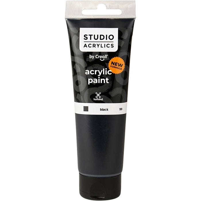 Creall Studio Akrylmaling, dekkende, black (99), 120 ml/ 1 fl.