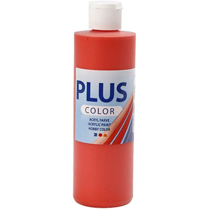 Plus Color Hobbymaling, brilliant rød, 250 ml/ 1 fl.