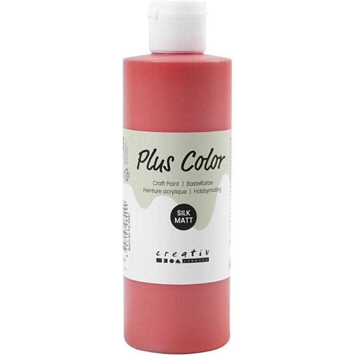 Plus Color Hobbymaling, mørkerød, 250ml/ 1 fl.