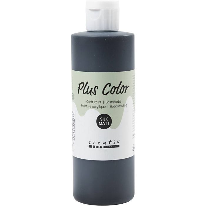 Plus Color Hobbymaling, svart, 250 ml/ 1 fl.