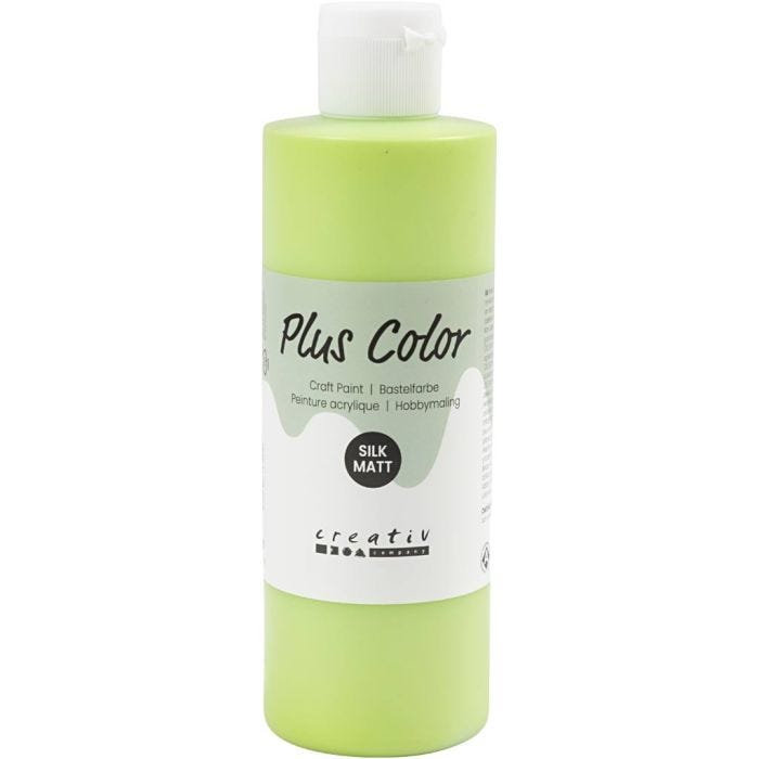 Plus Color Hobbymaling, limegrønn, 250 ml/ 1 fl.
